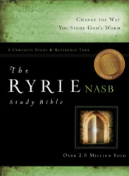 Ryrie Nas Study Bible Genuine Leather Black Red Letter Indexed