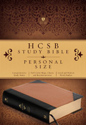 Hcsb Study Bible Personal Size Black/Tan Leathertouch Portfolio