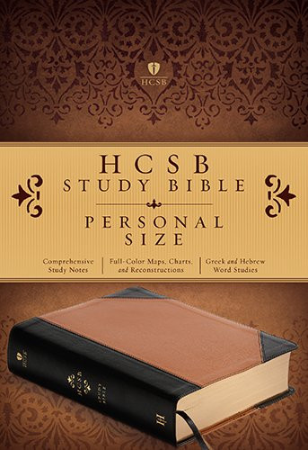 Hcsb Study Bible Personal Size Black/Tan Leathertouch Portfolio