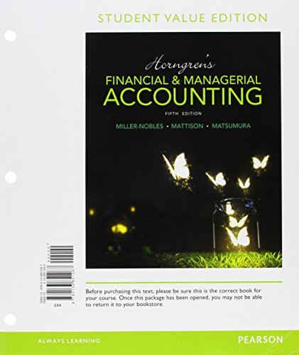 Horngren's Financial and Managerial Accounting Plus