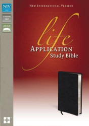 NIV Life Application Study Bible Genuine Leather Black Red Letter Edition