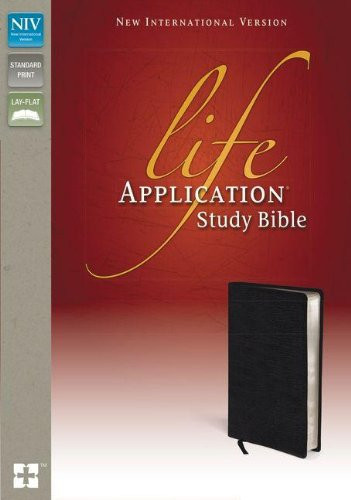 NIV Life Application Study Bible Genuine Leather Black Red Letter Edition