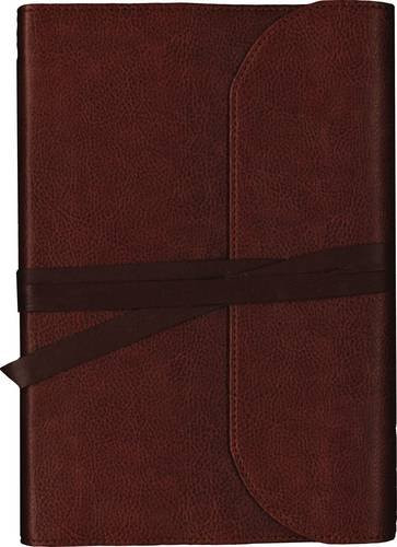NKJV Journal the Word Bible Large Print Premium Leather Brown Red Letter