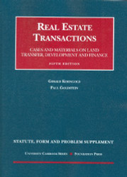 Statute Form And Problem Supplement To Real Estate Transactions