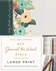 KJV Journal the Word Bible Large Print Cloth over Board Green Floral Red Letter Edition
