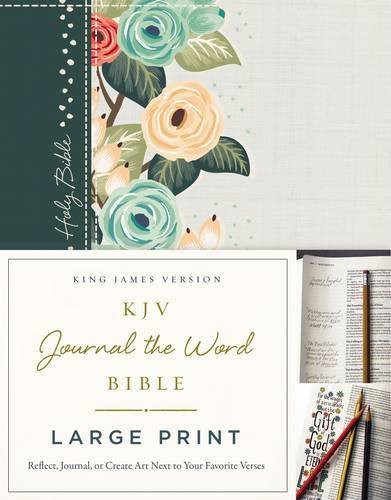KJV Journal the Word Bible Large Print Cloth over Board Green Floral Red Letter Edition