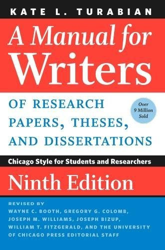 Manual for Writers of Research Papers Theses and Dissertations