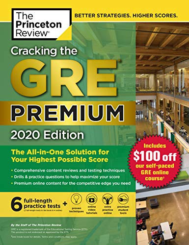 Cracking the GRE with 6 Practice Tests 2020