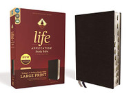 NIV Life Application Study Bible Large Print Bonded Leather Black Red