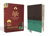 NIV Life Application Study Bible Personal Size Leathersoft Gray/Teal Red Letter Edition