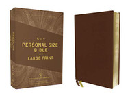 NIV Personal Size Bible Large Print Genuine Leather Buffalo Brown Red