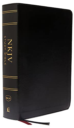 NKJV Study Bible Leathersoft Black Full-Color Comfort Print