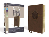 NIV Thinline Reference Bible Large Print Leathersoft Brown Red Letter Comfort Print