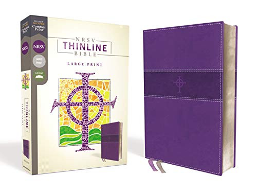 NRSV Thinline Bible Large Print Leathersoft Purple Comfort Print