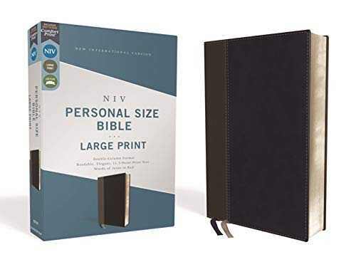 NIV Personal Size Bible Large Print Leathersoft Black Red Letter Comfort Print