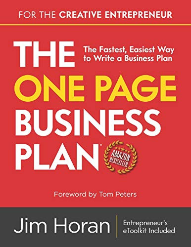 One Page Business Plan for the Creative Entrepreneur