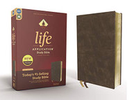 NIV Life Application Study Bible Bonded Leather Brown Red Letter