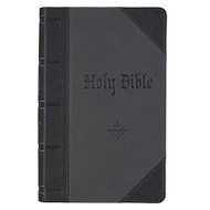 KJV Holy Bible Giant Print Standard Bible Two-Tone Black/Grey Faux