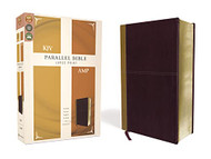 KJV Amplified Parallel Bible Large Print Leathersoft Tan/Burgundy Red Letter