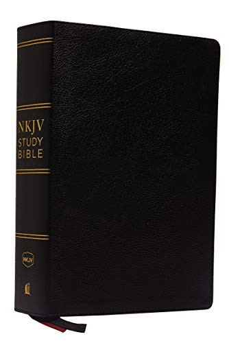 NKJV Study Bible Premium Bonded Leather Black Comfort Print