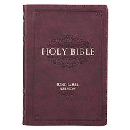 KJV Holy Bible Thinline Large Print Bible Burgundy Faux Leather