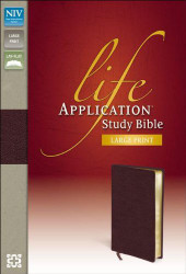 NIV Life Application Study Bible Large Print Bonded Leather Burgundy