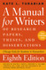Manual for Writers of Research Papers Theses and Dissertations