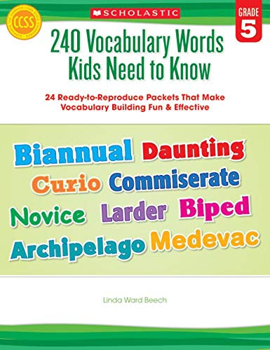 240 Vocabulary Words Kids Need to Know Grade 5