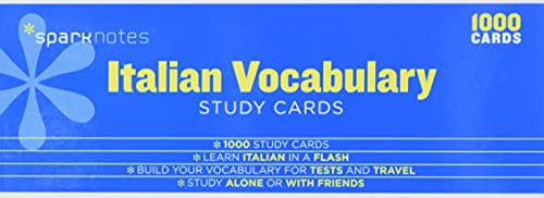 Italian Vocabulary SparkNotes Study Cards