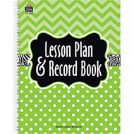 Lime Chevrons and Dots Lesson Plan & Record Book