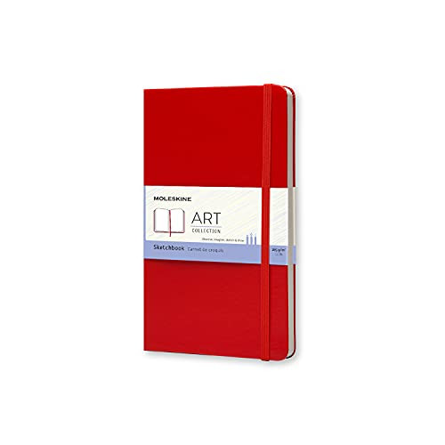 Moleskine Art Plus Sketchbook Large Plain Red Hard Cover