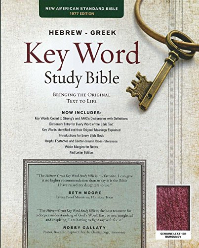Hebrew-Greek Key Word Study Bible: NASB-77 Edition Burgundy Genuine Indexed