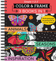 Color & Frame Coloring Book - 3 in 1 - Animals Seasons & Inspiration
