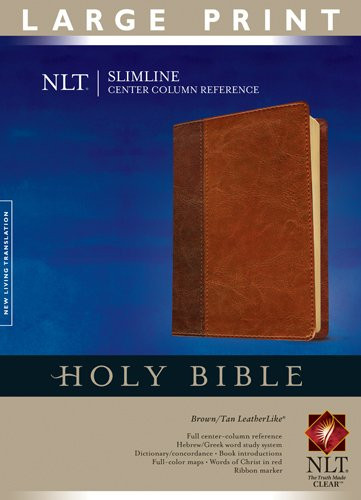 Slimline Center Column Reference Bible NLT Large Print TuTone