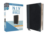 NIV Thinline Bible Compact Leathersoft Black/Gray Red Letter