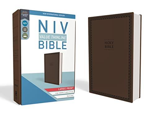 NIV Value Thinline Bible Large Print Leathersoft Brown Comfort Print