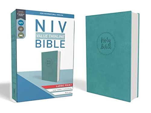 NIV Value Thinline Bible Large Print Leathersoft Blue Comfort Print