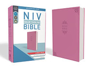 NIV Value Thinline Bible Large Print Leathersoft Pink Comfort Print