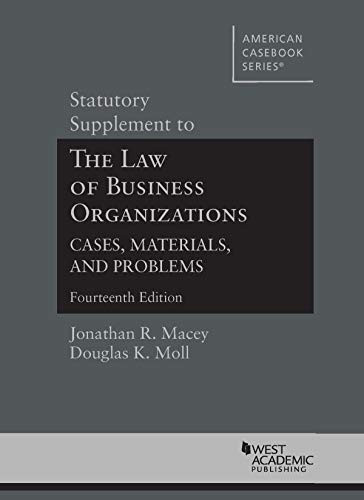 Statutory Supplement to The Law of Business Organizations