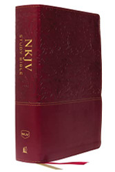 NKJV Study Bible Leathersoft Red Full-Color Comfort Print