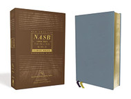 NASB Thinline Bible Large Print Genuine Leather Buffalo Blue