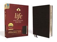 NIV Life Application Study Bible Personal Size Bonded Leather Black Red Letter