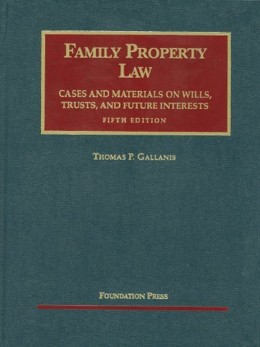 Family Property Law Cases And Materials