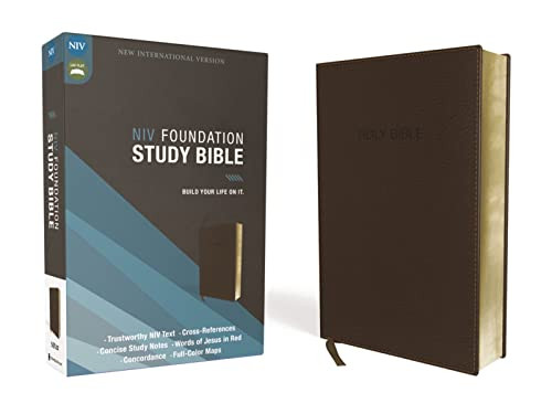 NIV Foundation Study Bible Leathersoft Brown Red Letter