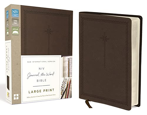 NIV Journal the Word Bible Large Print Leathersoft Brown