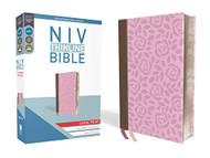 NIV Thinline Bible Large Print Leathersoft Pink Red Letter Comfort Print
