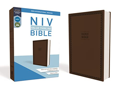 NIV Value Thinline Bible Leathersoft Brown Comfort Print