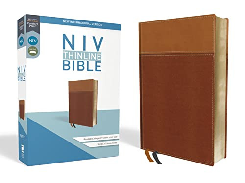 NIV Thinline Bible Leathersoft Tan Red Letter Comfort Print