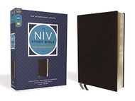 NIV Study Bible Fully Revised Edition Bonded eather Black Red