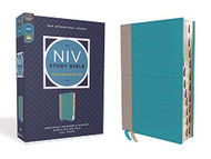 NIV Study Bible Fully Revised Edition Leathersoft Teal/Gray